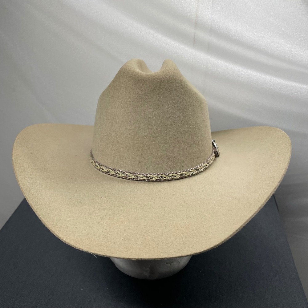 VTG Resistol Men Cowboy Hat XX Premium Wool 6 7/8 Tan Western Self-Conforming